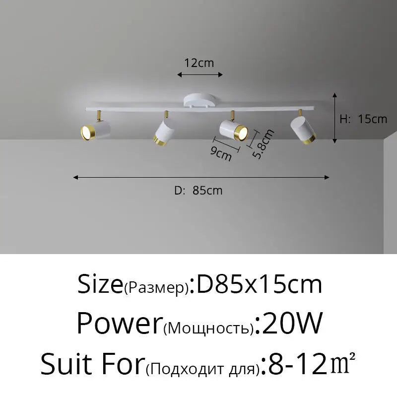 Élise Modern Black & White LED Ceiling Spotlight Lamp