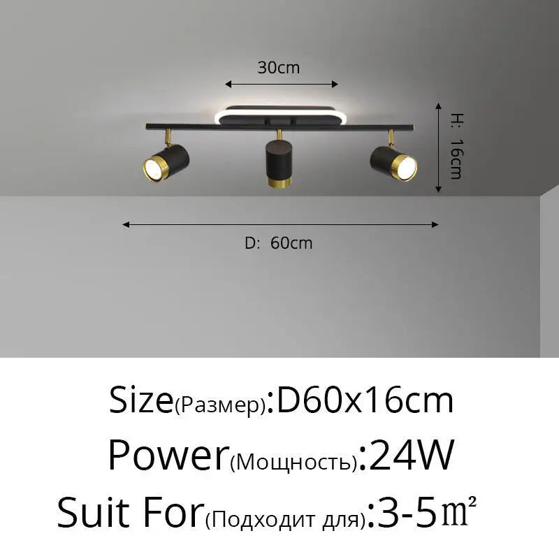 Élise Modern Black & White LED Ceiling Spotlight Lamp