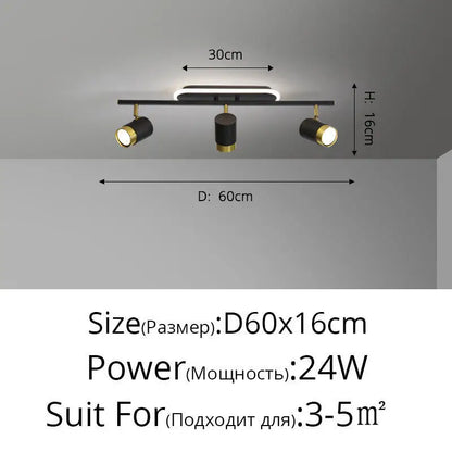 Élise Modern Black & White LED Ceiling Spotlight Lamp