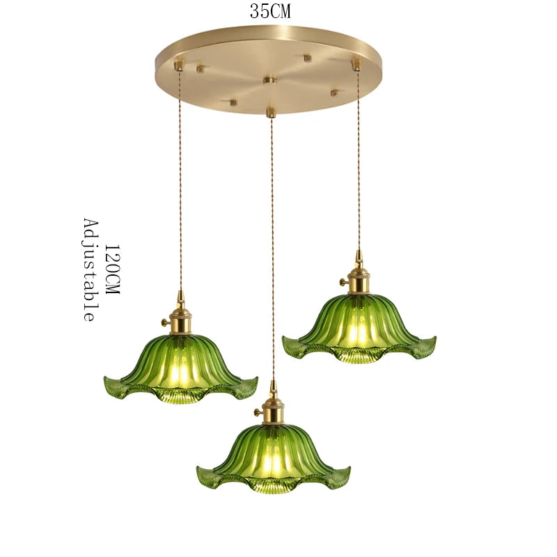 Valérie Vintage Stained Glass Art Deco Pendant Light
