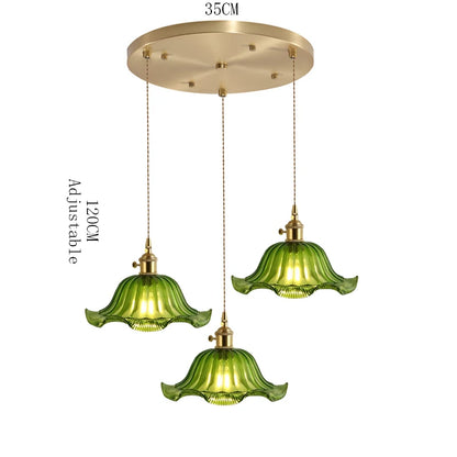Valérie Vintage Stained Glass Art Deco Pendant Light