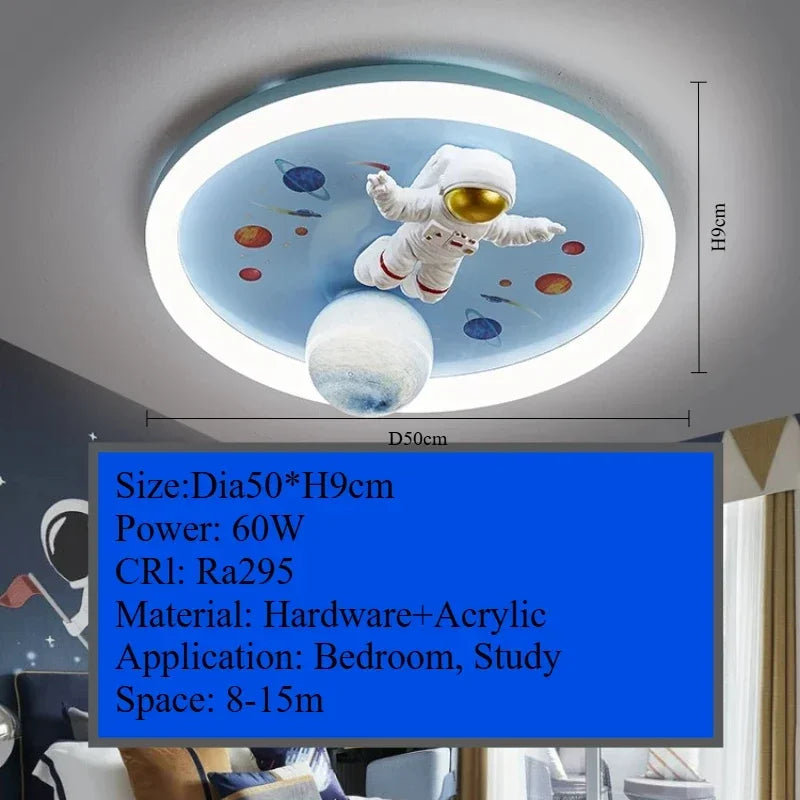 Amélie Astronaut Rocket LED Ceiling Light Kids Room Dimmable