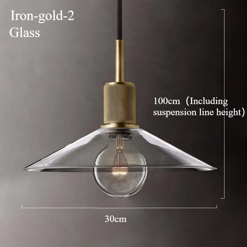 Inès Industrial Copper Cord Pendant Light Retro Cafe Fixture