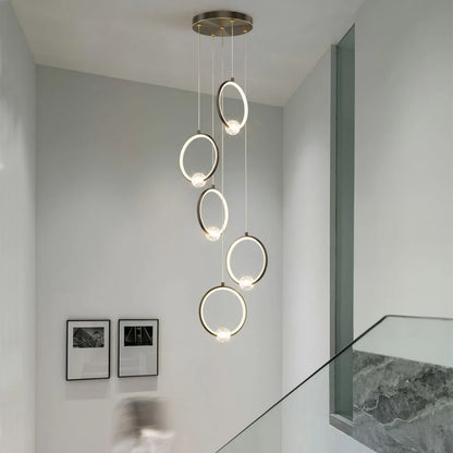 Margaux Copper Crystal Ring Pendant Chandelier