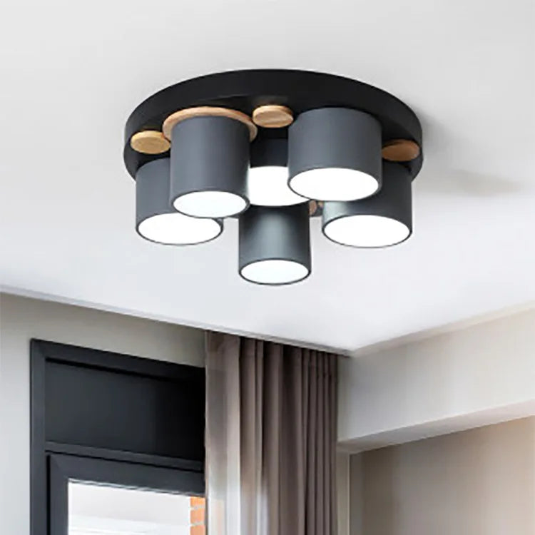 Émilie Nordic Wood Accent LED Ceiling Light