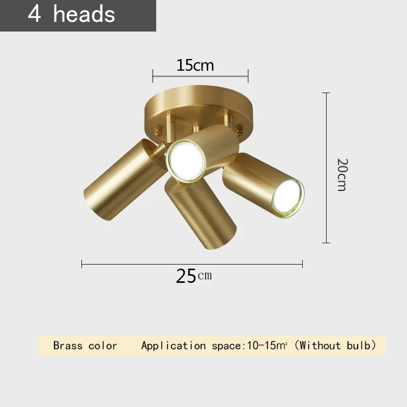 Juliette Postmodern Gold Adjustable GU10 Multi-Head Ceiling Spotlight