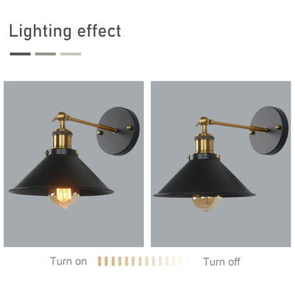 Clara Industrial Vintage Wall Lamp with Rustic Metal Finish
