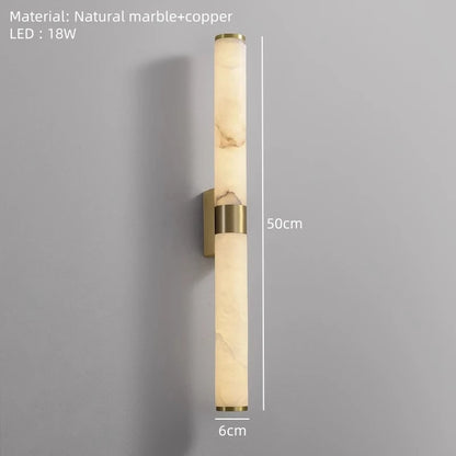 Camille Spanish Marble Gold Copper Cylindrical Wall Sconce Light