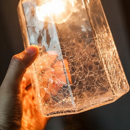Élise Vintage Cracked Glass Copper LED Pendant Lamp Loft Style