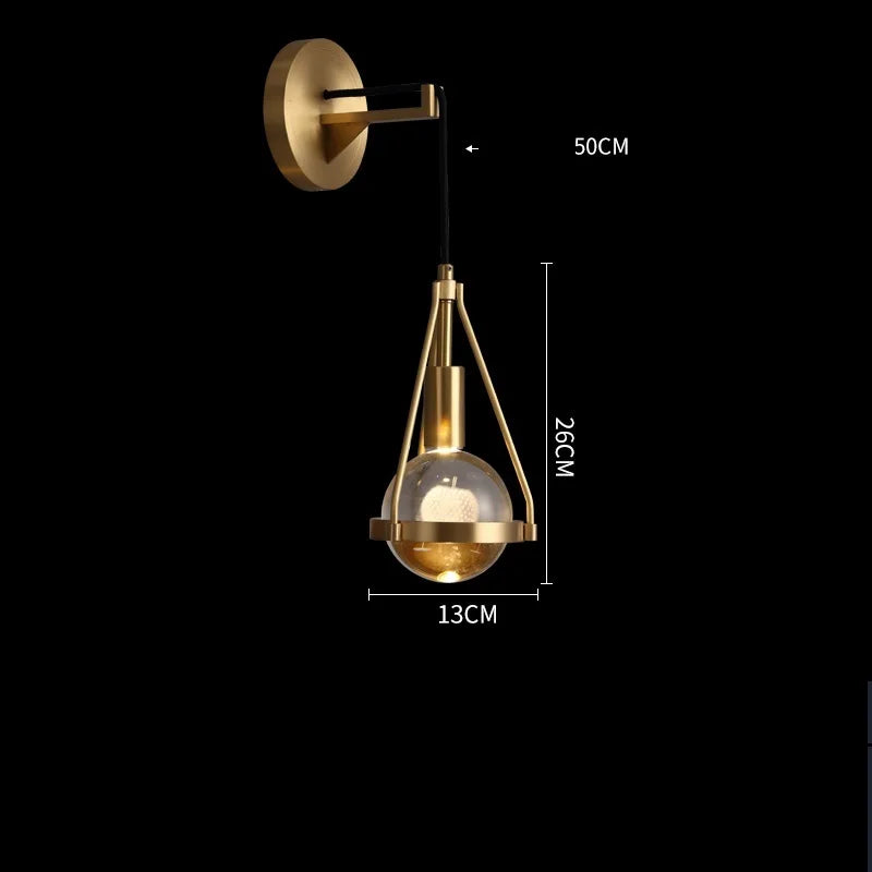 Elise Crystal Square Wall Lamp Nordic Modern