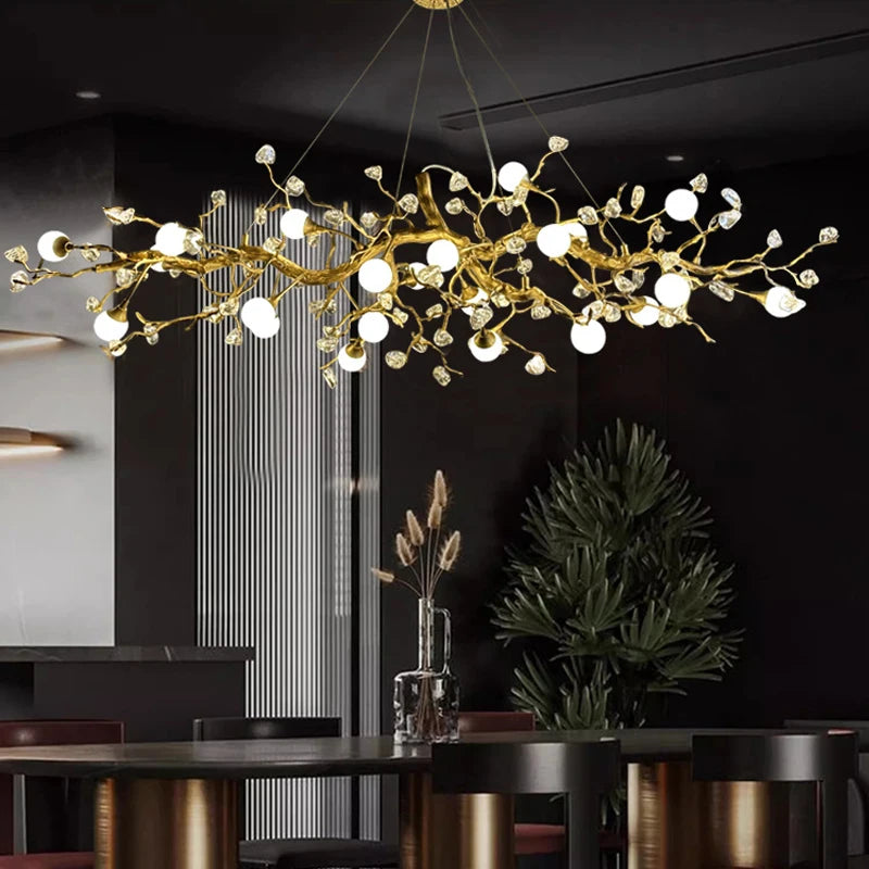 Élise Crystal Branch Chandelier Luxury Villa Ceiling Light