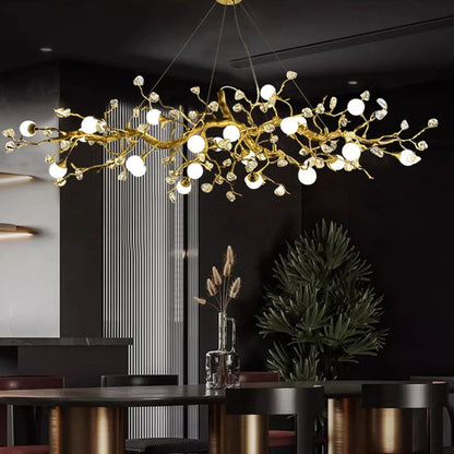 Élise Crystal Branch Chandelier Luxury Villa Ceiling Light