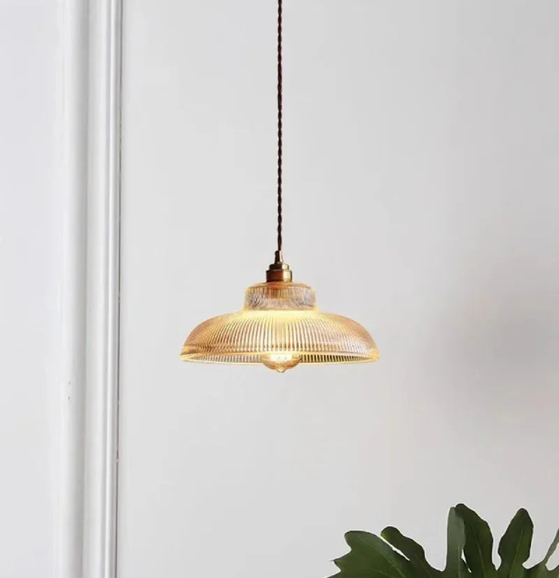 Seraphina Linden Glow Ribbed Pendant Light
