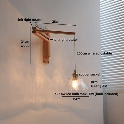 Élise Glass Flower Wall Lamp Flexible Arm Nordic