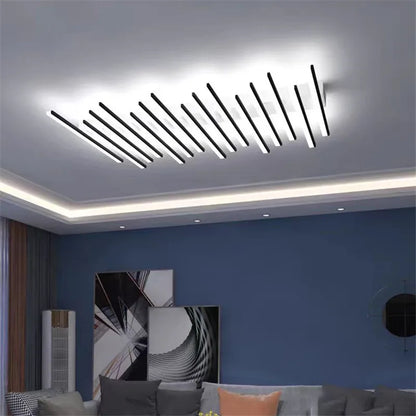 Élodie Minimalist Black Line LED Ceiling Chandelier Adjustable