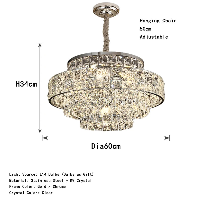 Isabelle Oval Crystal Pendant Chandelier