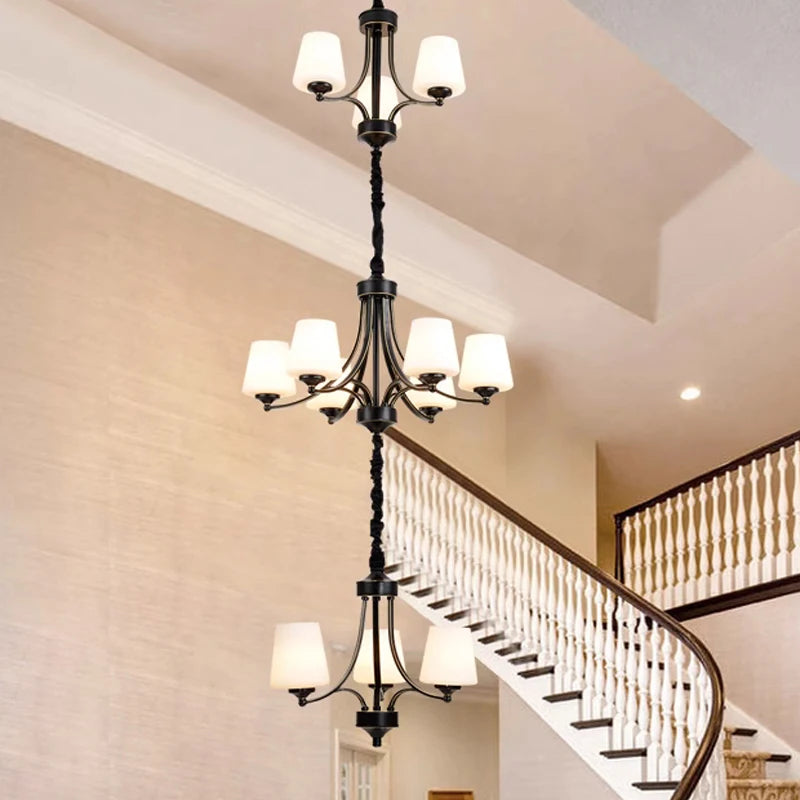 Isabelle Nordic Glass Stair Pendant Chandelier