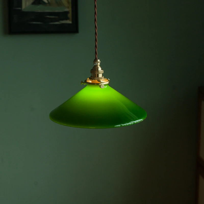 Amélie Vintage Green Glass Pendant Light