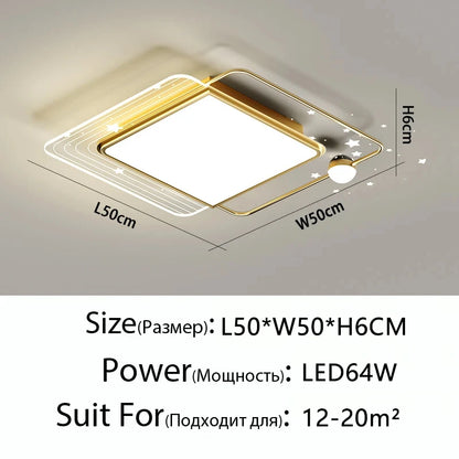 Sophie Modern Gold LED Ceiling Lamp Remote Dimmable Living Bedroom Light