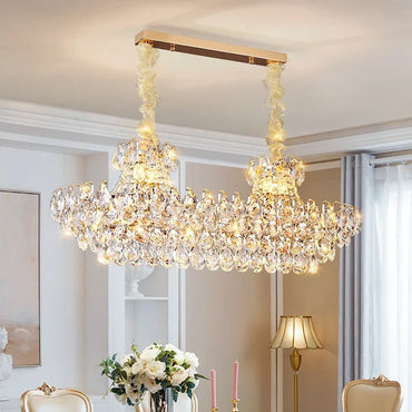Luxury Round Golden Crystal Chandelier for Living Room & Bedroom