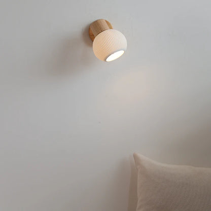 Camille White Ceramic LED Wall Lamp Switch E27 Nordic