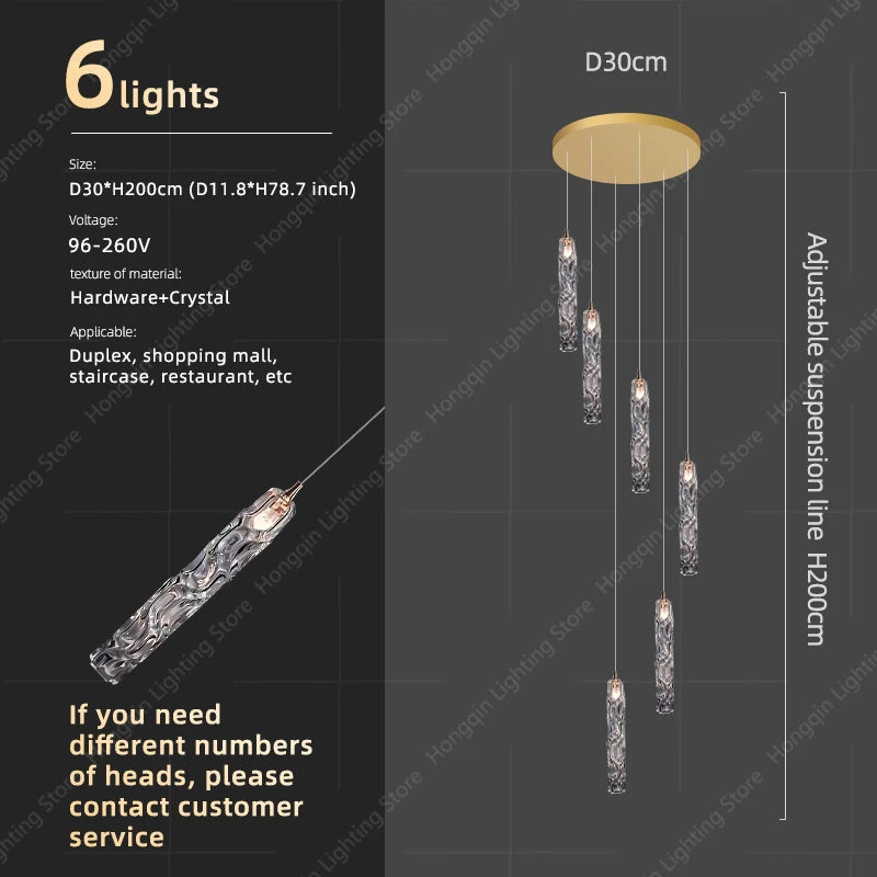 Élise Crystal Staircase Pendant Chandelier Light