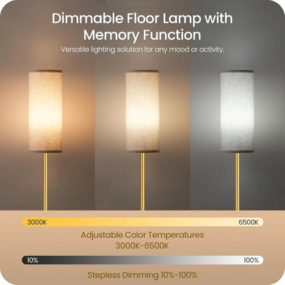 Sophie Modern Dimmable Dual Floor Lamp Set with Remote LED Standing Light