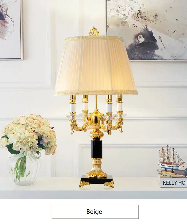 Élysée Luxury Black & Gold Crystal Table Lamp
