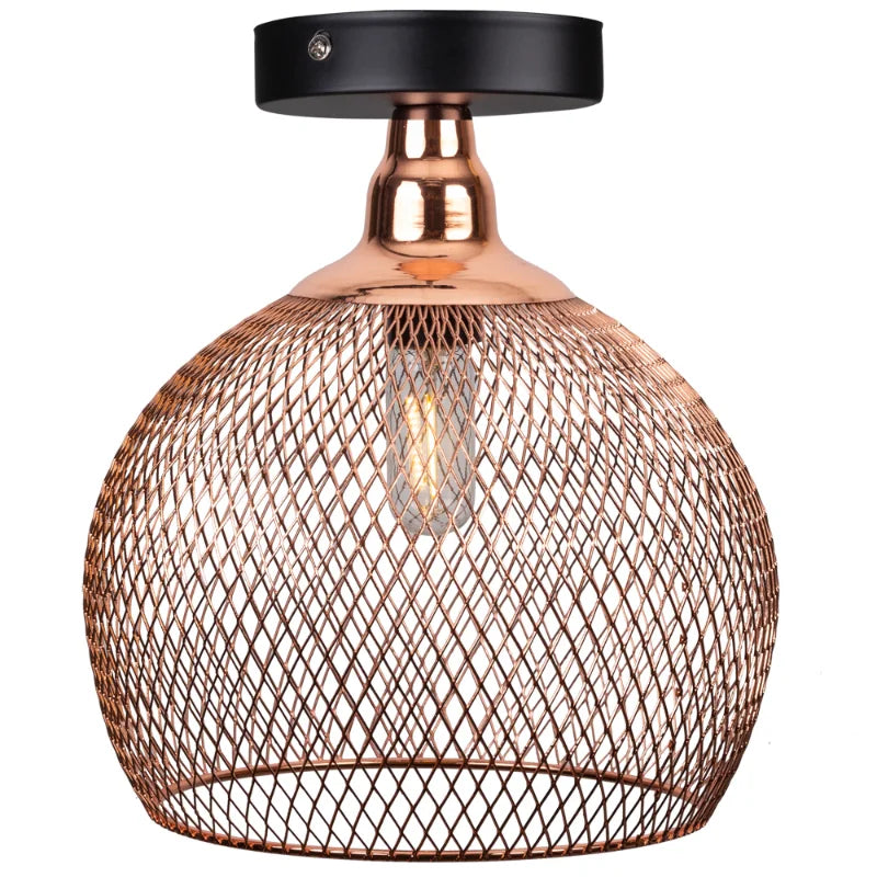 Amélie Nordic Bird Cage Ceiling Light Rose Gold Pendant