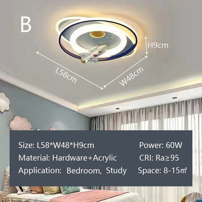 Amélie Astronaut Rocket LED Ceiling Light Kids Room Dimmable