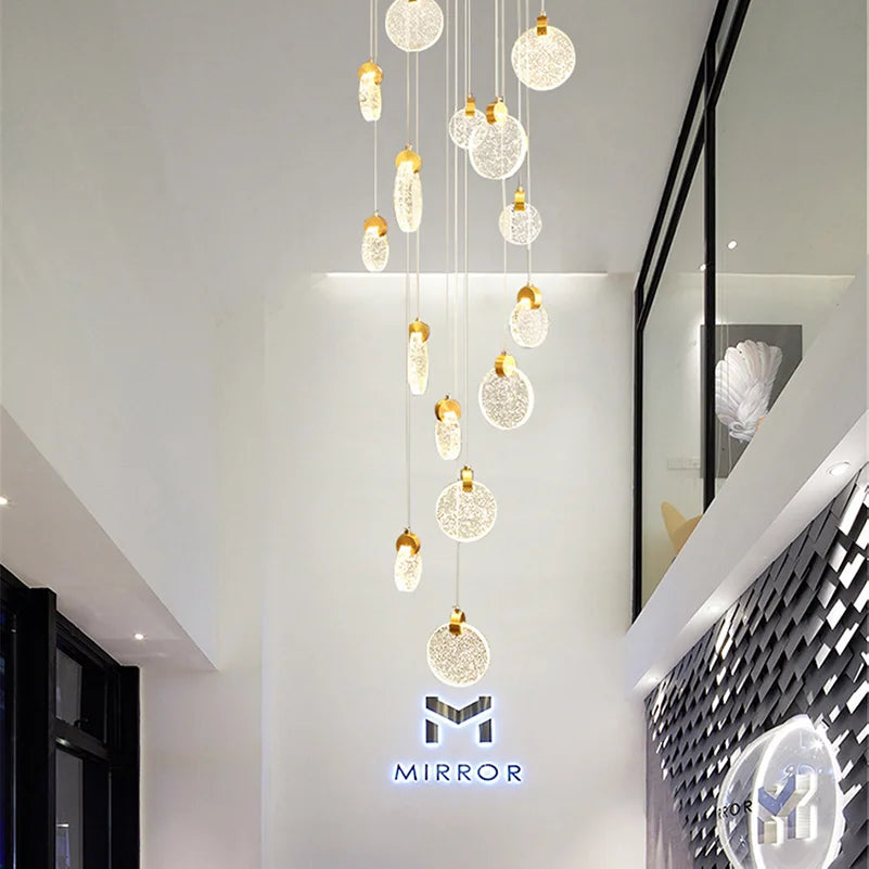 Clémence Luxury Crystal LED Staircase Chandelier Light