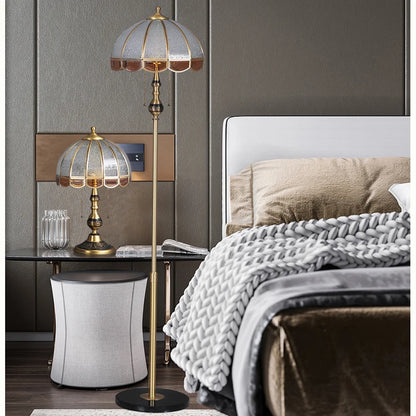 Camille European Copper LED Floor Lamp Retro Standing Light
