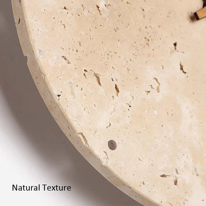 Chloé Travertine Circular Wall Lamp clock Wabi Sabi Sconce Light