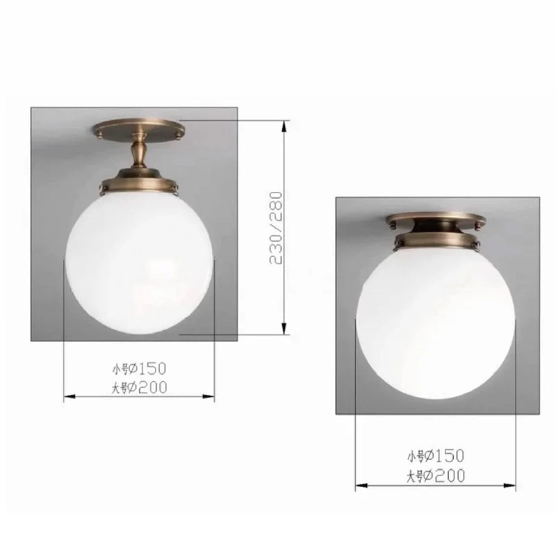 Elise Minimalist Glass Globe Ceiling Light
