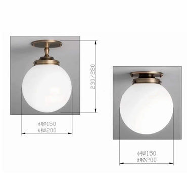 Elise Minimalist Glass Globe Ceiling Light