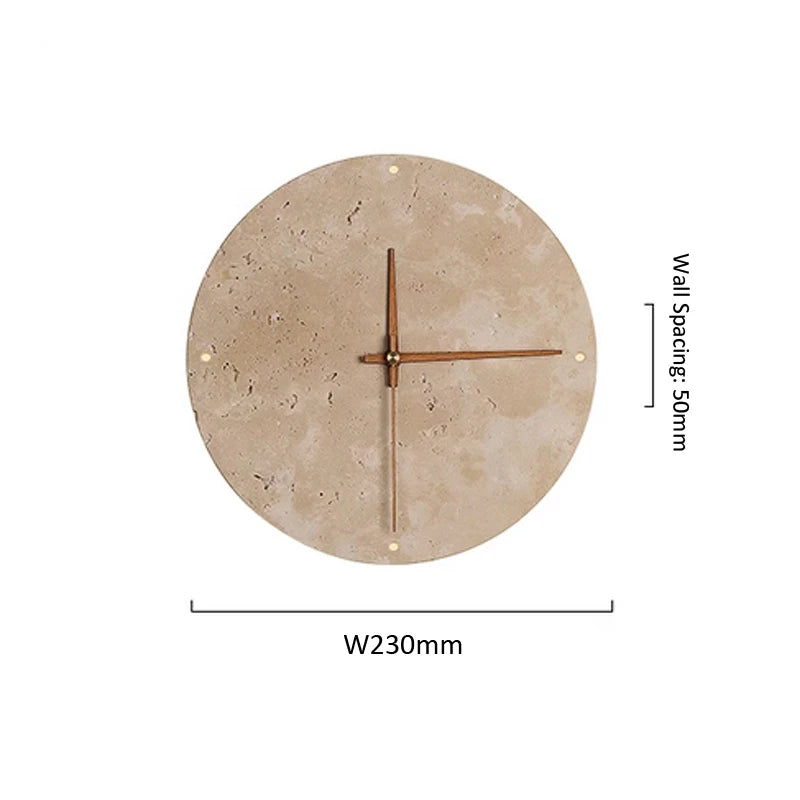 Chloé Travertine Circular Wall Lamp clock Wabi Sabi Sconce Light