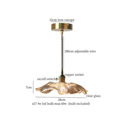 Élise Vintage Cracked Glass Copper LED Pendant Lamp Loft Style