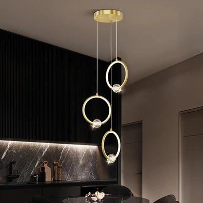 Margaux Copper Crystal Ring Pendant Chandelier