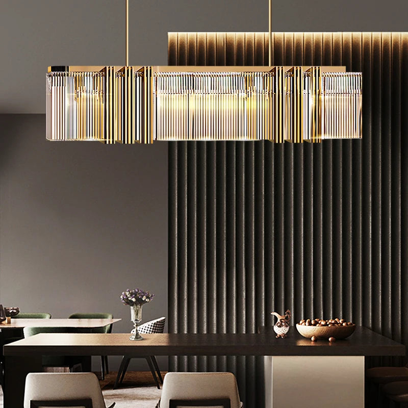 Colette Crystal Linear LED Pendant Chandelier