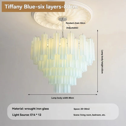 Camille Murano Glass Round Crystal Pendant Light Vintage Ceiling Lamp