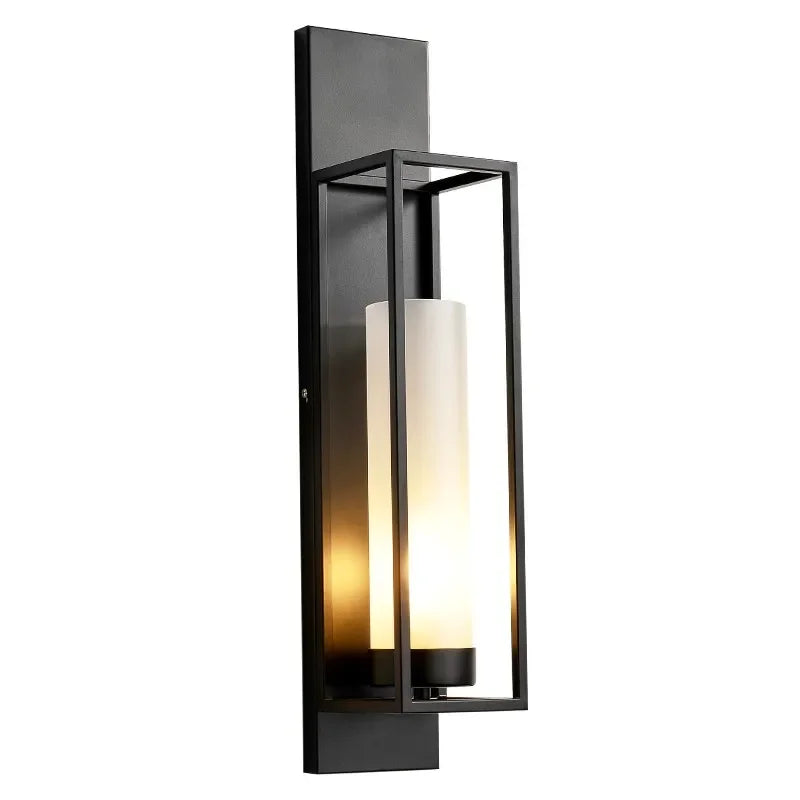 Liéna Modern Chinese Glass Wall Lamp Black Bedside Light