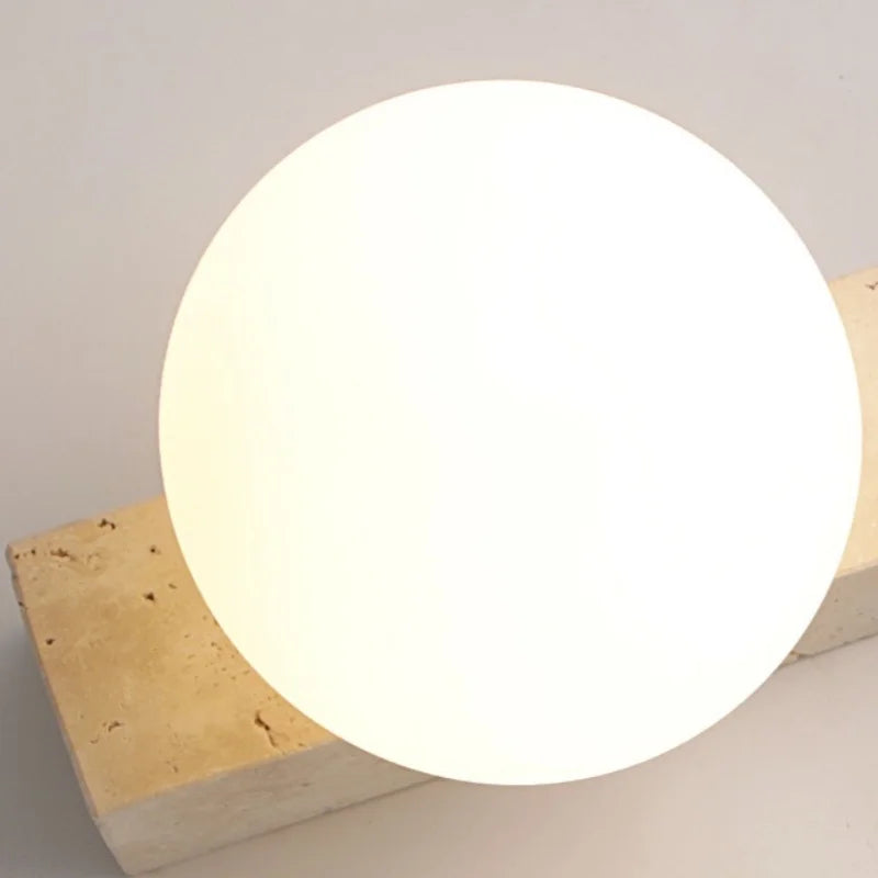 Élodie Travertine Glass Wall Sconce Lamp