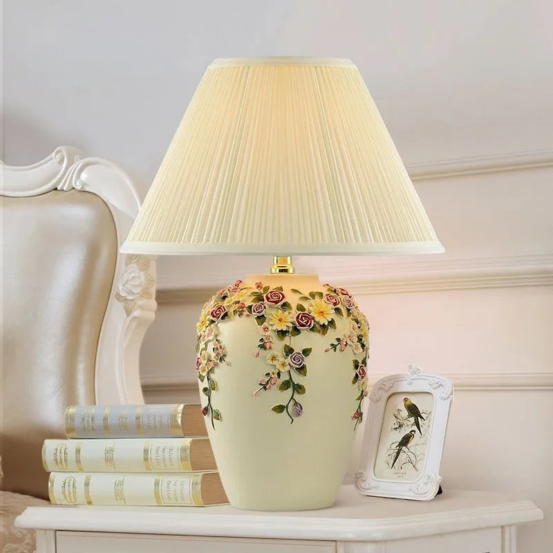 Madeleine Romantic Ceramic Bedside Table Lamp