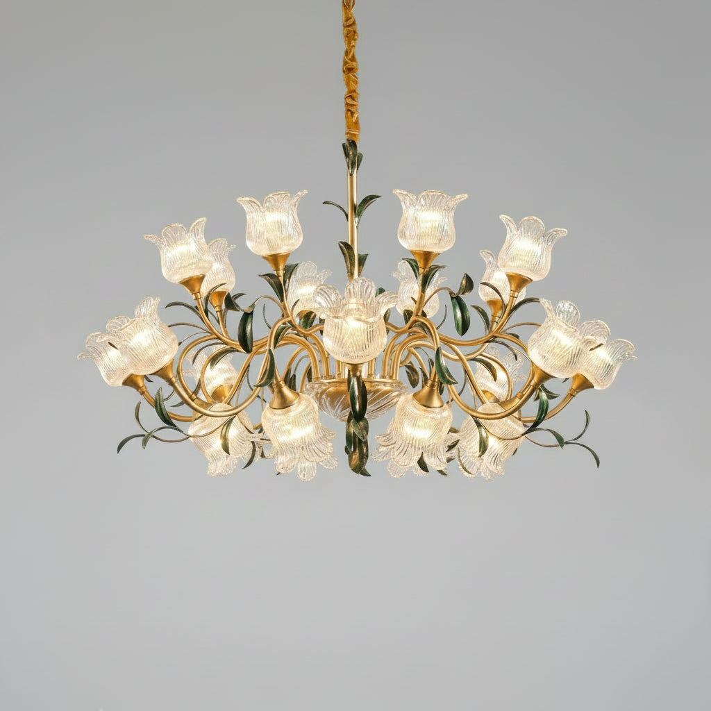 Élise French Retro Crystal Cream Flush Pendant Light