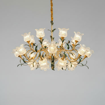 Élise French Retro Crystal Cream Flush Pendant Light