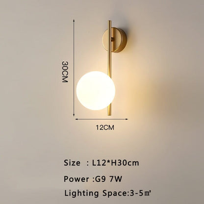 Amélie Nordic Wall Lamp with Frosted Glass Design