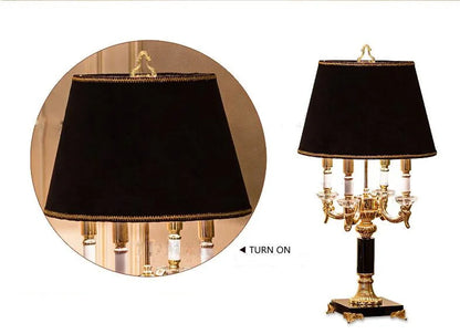 Élysée Luxury Black & Gold Crystal Table Lamp