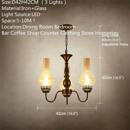 Camille Vintage Crystal Industrial Chandelier Ceiling Light