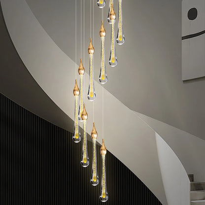 Geneviève Rotating Crystal LED Staircase Chandelier
