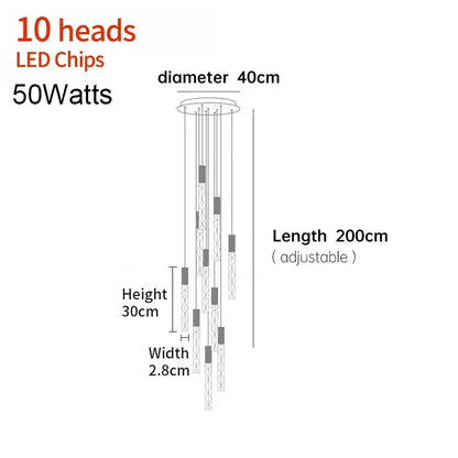 Sophie Spiral Crystal LED Staircase Chandelier